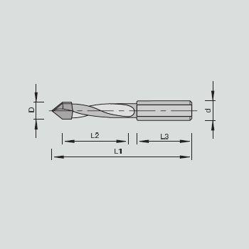 Dwuspiralne wiertło przelotowe HM 5.0 x 45 x 77 Stehle