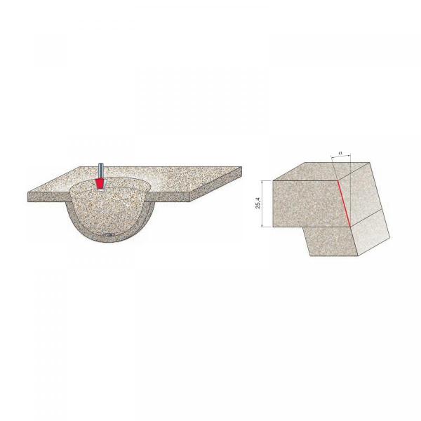 Frez do fazowania krawędzi łączącej z elementem podblatowym x 35,60 x 25,40 x 78,1 x 12 Z2 α=15° FREUD 85-00912P