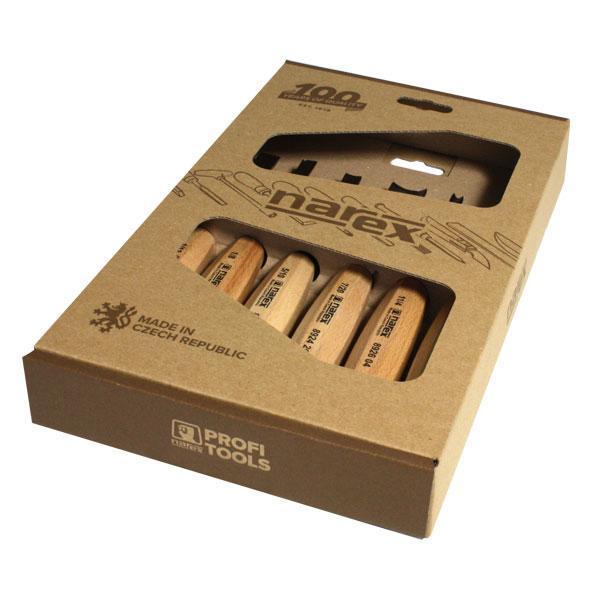 ZESTAW SNYCERSKI - DŁUTA PROSTE, SKOŚNE LEWE, U5, U7, U11, V45 90°, WOOD LINE STANDARD, NAREX