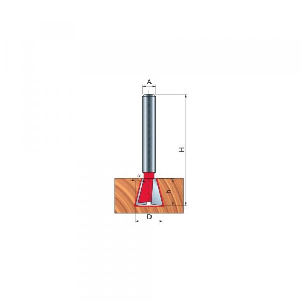 Frez jaskółczy ogon x 15,80 x 22,20 x 54,2 x 6 Z2 α=7° FREUD 22-10506P
