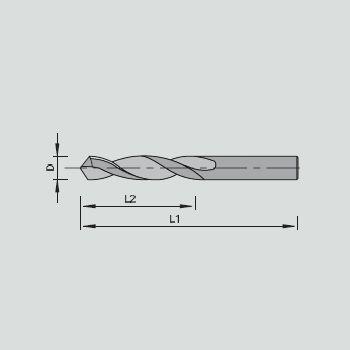 Dwuspiralne wiertło przelotowe VHM 2.5 x 27 x 55 Stehle